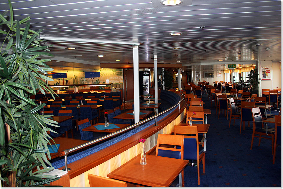 Die Einrichtung der Cafeteria wurde bei der letzten Renovierung an den Standard der brigen Stena Line-Flottenmitglieder angepasst. 