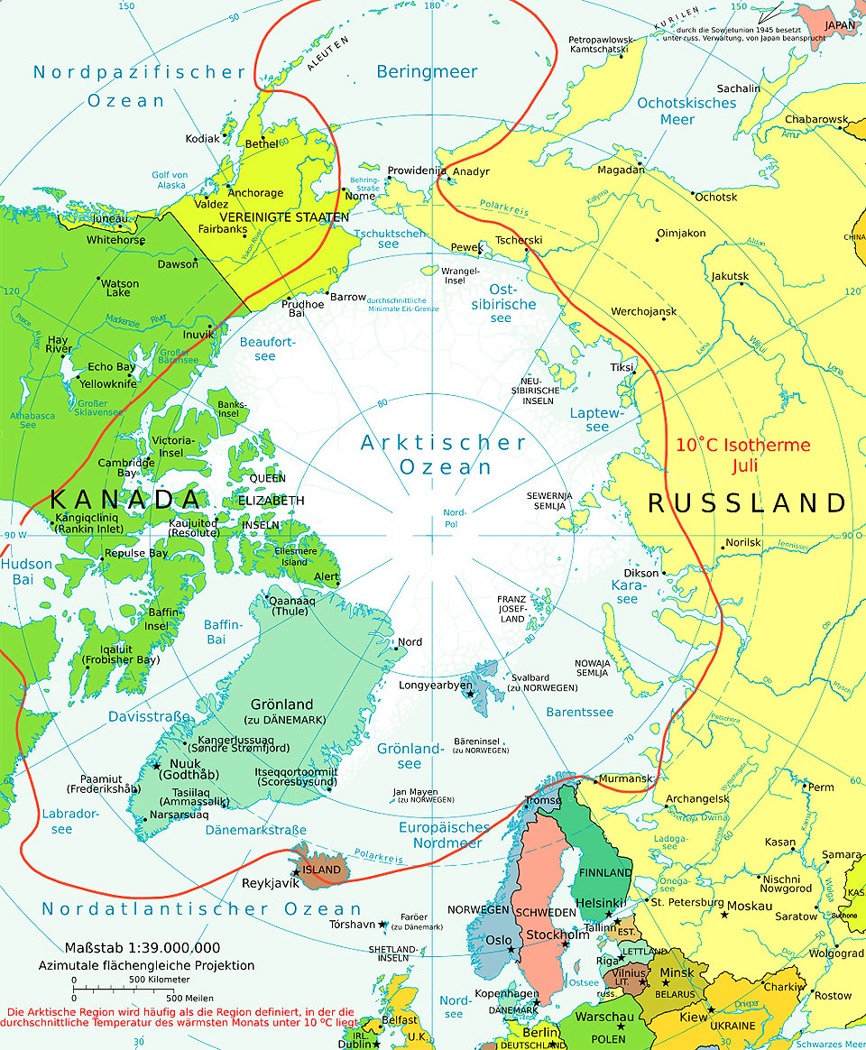  Die Arktis ist die nrdlichste Region der Erde; sie umgibt den Nordpol, umfasst Teile von Russland, Alaska, Kanada, Grnland, Lappland (Norwegen, Schweden, Finnland) und Spitzbergen (Norwegen) sowie das zu groen Teilen vom Eis bedeckte Nordpolarmeer. Im Gegensatz zur Antarktis ist die Arktis kein Kontinent. 