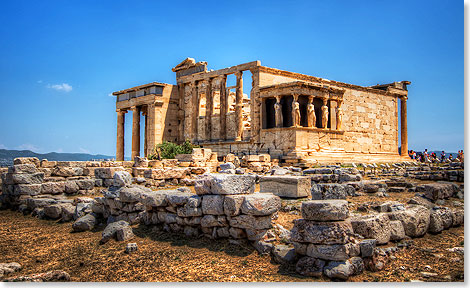 Das Pandroseion ist ein kleiner Bau auf der Akropolis. Dies war ein heiliger Bezirk, in dem der lbaum stand, den Athene hier als ihre Gabe fr die Stadt wachsen lie.