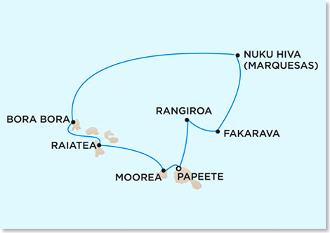 Die Route Ihrer Reise Pacific Ocean Wonders mit der SEVEN SEAS MARINER.