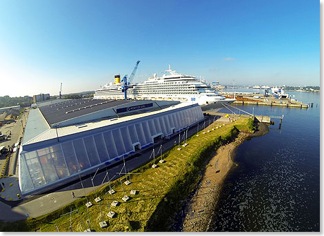 Den ersten Passagierwechsel am neuen Terminal fhrte die COSTA PACIFICA (114.500 BRZ) durch, die am frhen Morgen aus Stockholm kommend am Liegeplatz Nr. 1 festmachte.