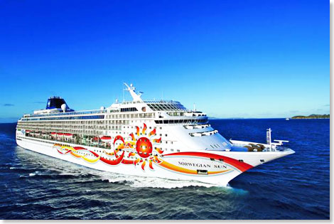 NCL schickt seine NORWEGIAN SUN 2015 auf Kurs Sdamerika.