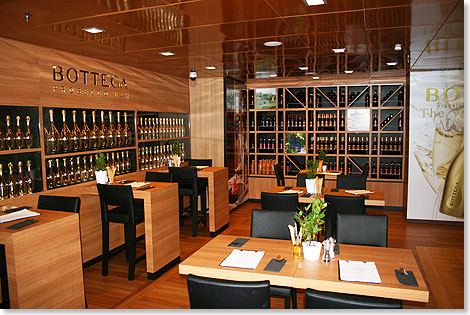 Die Bottega Prosecco Bar wurde bei der Renovierung der VIKING CINDERELLA Anfang 2014 neu geschaffen.
