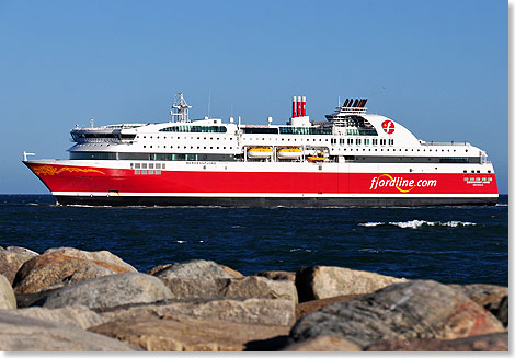 Die BERGENSFJORD der Fjord Line bei Hirtshals.