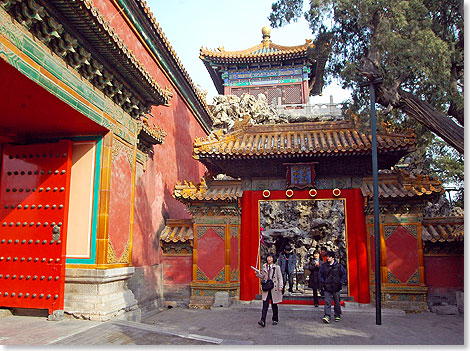 Der Eingang in die Verbotene Stadt im Zentrum von Peking, China.