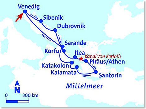 Die Route Ihrer Reise Kulturschtze im Mittelmeer.