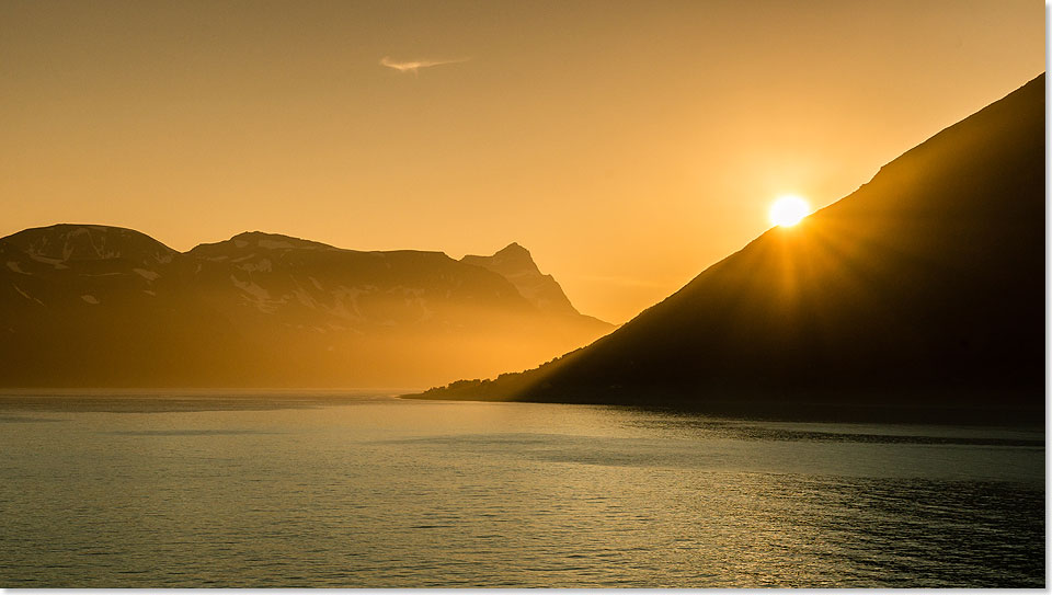 Sonnenuntergang bei Tromsø. 