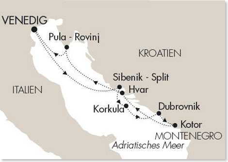 Die Route Ihrer Reise Die Schtze Dalmatiens.