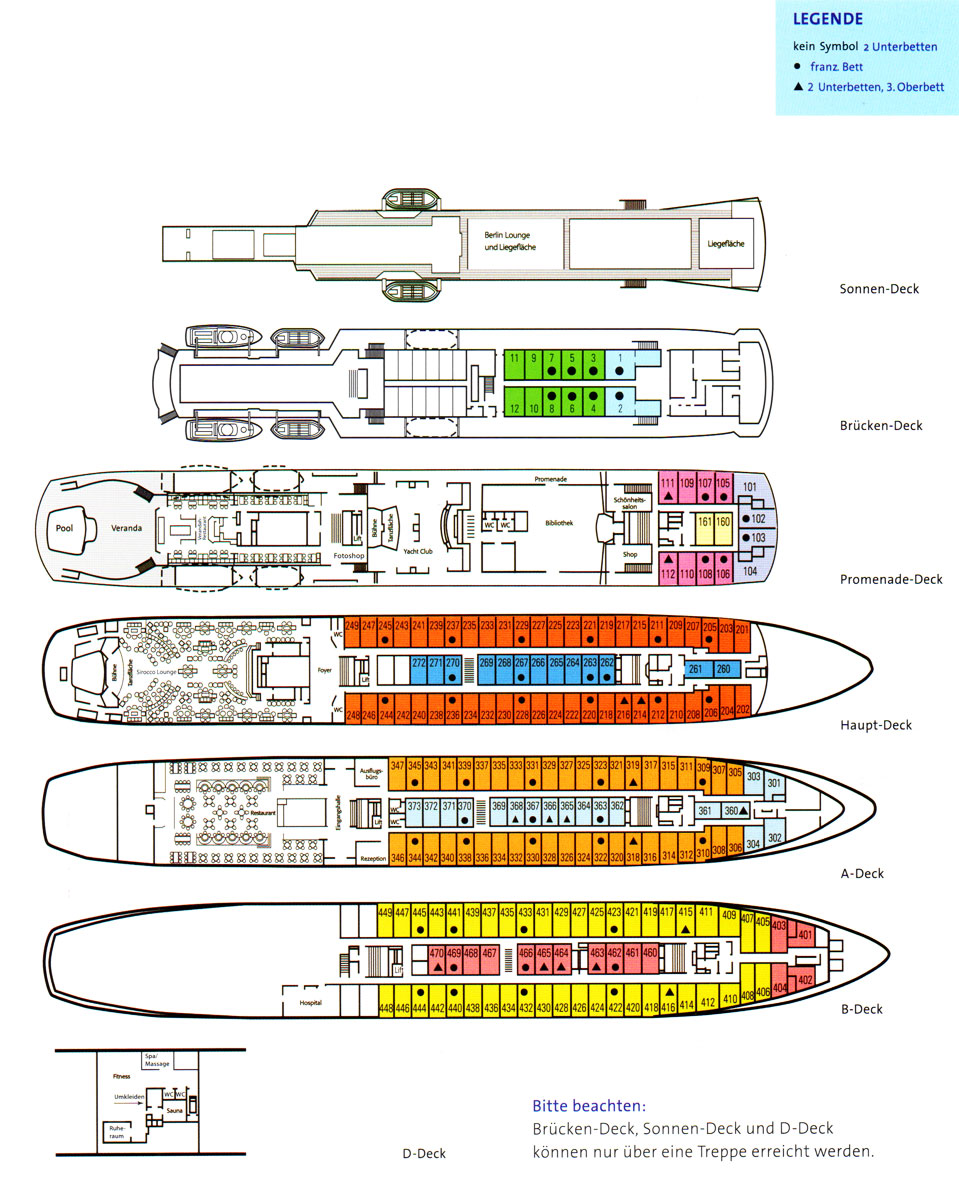 Decksplan der MS BERLIN