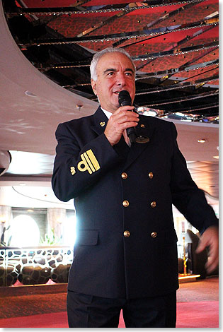 Kapitn Mario Stiffa fuhr 2004 erstmals auf der LIRICA, inzwischen ist er mit allen drei Schiffsklassen vertraut. 