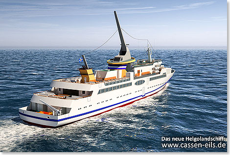 So wird die neue Fhre der Reederei Cassen Eils aussehen, die ab Mai die Strecke Cuxhaven Helgoland bedient.