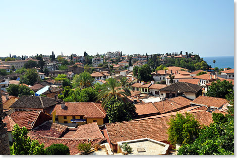 Blick auf Kaleici, die Altstadt von Antalya. Sie gehrt zum UNESCO-Weltkulturerbe.