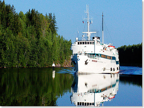 Enge und flache Gewsser sind wie geschaffen fr ein kleines Kreuzfahrtschiff wie die BRAHE.