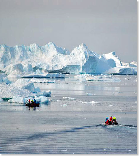 Fahrt in das Eisfeld des Ilulissat-Eisfjords.