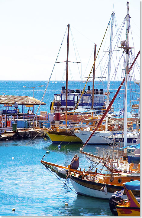 Im Hafen von Eilat in Israel.