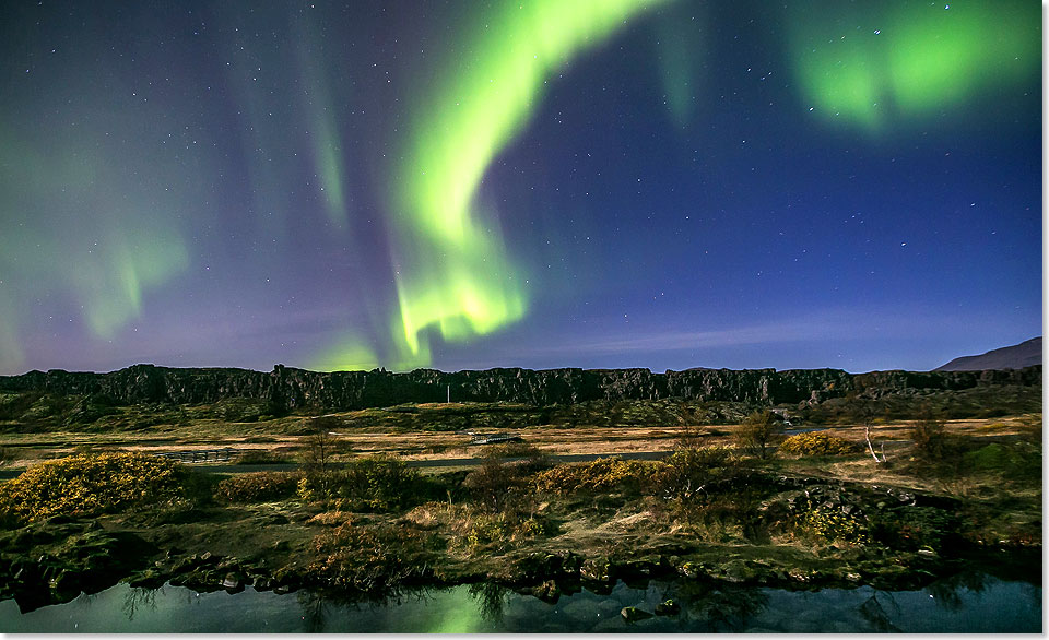 Polarlichter ber Island Anfang September.