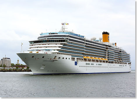 COSTA LUMINOSA erstmals in Warnemnde.