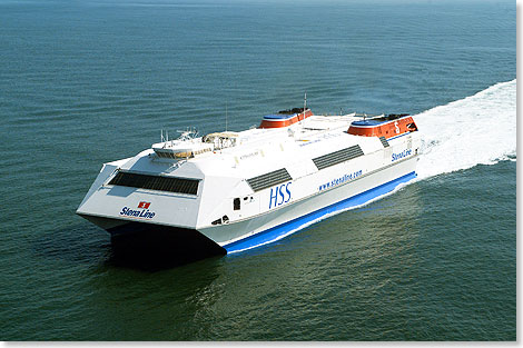 Seit 1996 transportierte der HSS STENA EXPLORER Passagiere, Autos und Busse von und nach Dun Laoghaire.