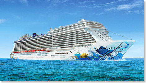 Die NORWEGIAN ESCAPE in der Animation. 