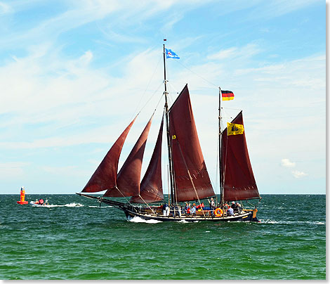 Hans-Peter Wenzels Galiot CONCORDIA, mit der er einst sogar mit seinem Bruder an der  Kolumbus-Regatta zum 500-jhrigen Bestehen der Entdeckung Amerikas teilnahm.