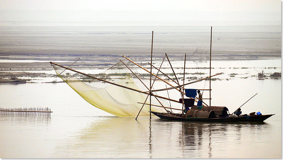 Fischer auf dem Brahmaputra.