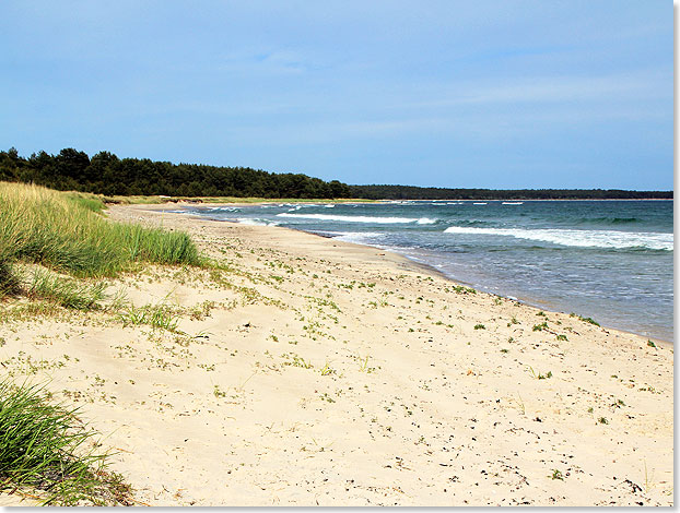 Der kilometerlange weie Dnenstrand der Bdabukten im Nordosten.