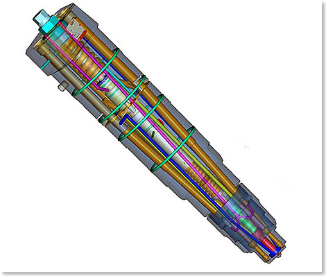 Das Herzstck des Methanol-Motors: der Wrtsil-Dreinadel-Injektor.