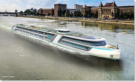 Die beiden yacht-hnlichen Sechs-Sterne-Flussschiffe mit jeweils 70 Suiten werden auf der Lloyd-Werft in Bremerhaven gebaut. 