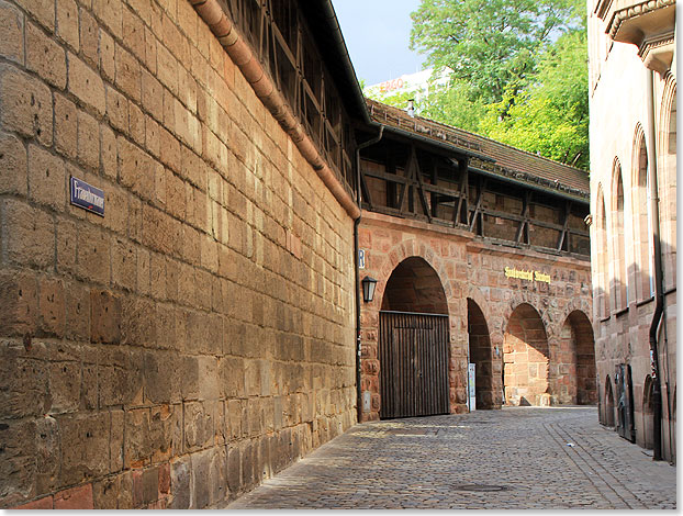 An der Frauentormauer in der Altstadt von Nrnberg. 