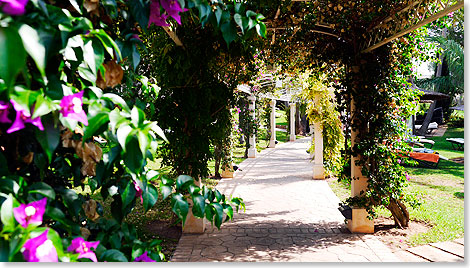 Im grozgigen Garten der Hotelanlage.