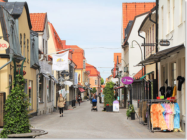 Die Fugngerzone Adelsgatan in Visbys Altstadt.