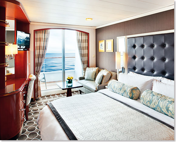 Modernes Design zeichnet auch die Standard-Balkonkabinen des Crystal-Flaggschiffs aus.