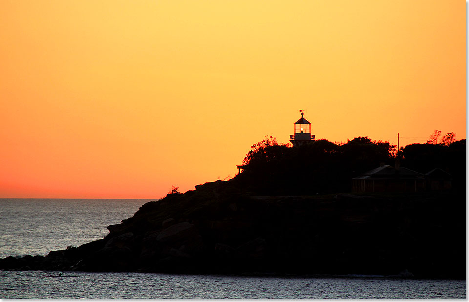 Leuchtfeuer an der Einfahrt in die Port Jackson Bay von Sydney.