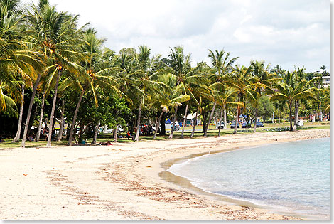 Verlockend, aber Badeverbot wegen Quallengefahr in Arlie Beach.