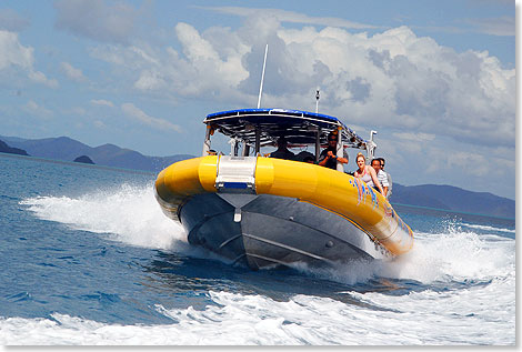 Mit seinen schnellen, komfortablen Booten empfiehlt sich fr Tagesausflge nach Whitehaven Beach 