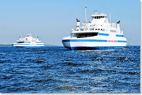 Zwischen Cuxhaven und Brunsbttel pendeln die beiden Fhrschiffe der estnischen Reederei Elb-Link. Die Reederei will in diesem Jahr vor allem mehr Spediteure als Kunden gewinnen.