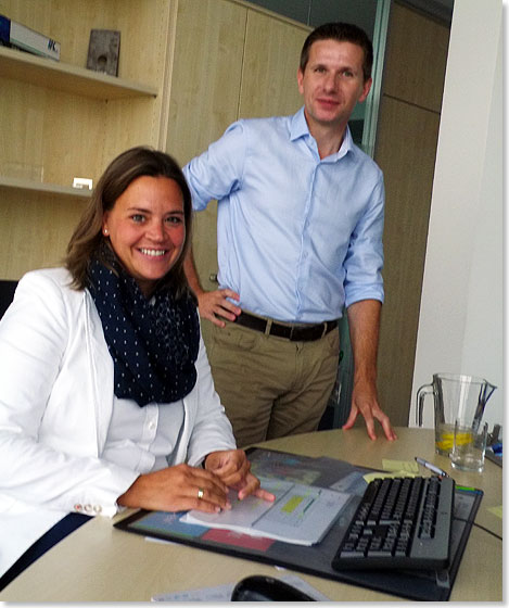 Anne Albrecht, Senior Manager Logistics bei AIDA Cruises mit Sven Schneider, Supervisor Provision.