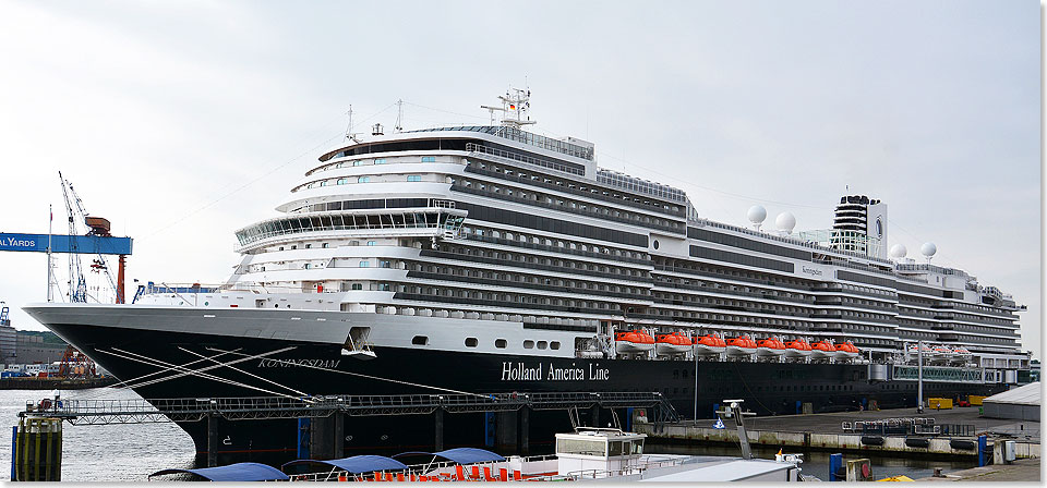 Die KONINGSDAM vollendet die Reihe der diesjhrigen Kiel-Premieren von Kreuzfahrtschiffen.