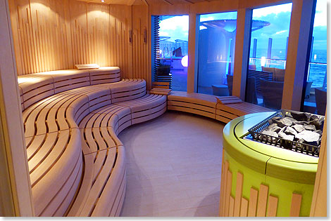Die Finnische Sauna im Organic Spa auf Deck 8.