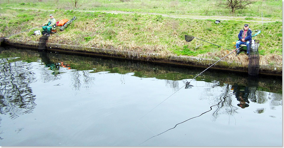 Immer wieder Angler  hier am Teltowkanal.