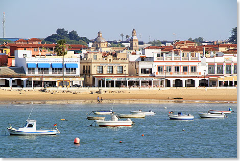 Blick auf Sanlucr de Barrameda an der Guadalquivir-Mndung.