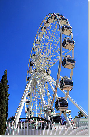 Das Riesenrad am Guadalquivir-Ufer in Sevilla.