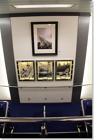 Auch in den Treppenhusern ist die lange DFDS-Geschichte in Form von historischen Fotografien allgegenwrtig.