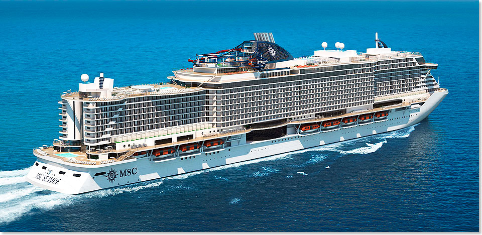 Die MSC SEASIDE ist das neue Flaggschiff einer neuartigen, innovativen Schiffsgeneration bei MSC Cruises. Fr jeden Wunsch soll es die passenden Kabinen geben, ob fr Familien, Sonnenanbeter oder Luxusreisende.