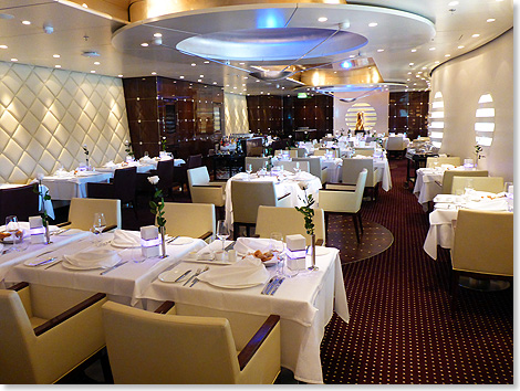 Gourmetkche auf hchstem Niveau: Das Restaurant Rossini an Bord der AIDAprima. 