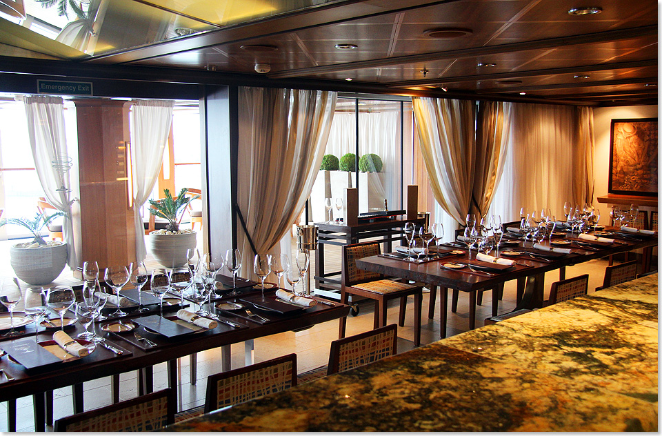 Das Mini-Restaurant La Reserve kann z. B. fr Weinverkostungen oder fr private Veranstaltungen genutzt werden. 