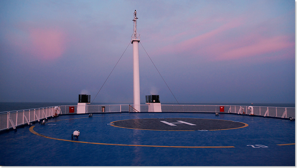 Das Helikopter-Deck der FINNSTAR von Finnlines.