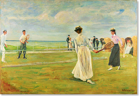 Max Liebermann: Tennisspieler am Meer, erste Fassung, 1901, l auf Leinwand 69,5 x 100,3 cm, Museum Kunst der Westkste, Alkersum, Fhr  Repro Lukas Sprl fr Kunsthalle Bremen.