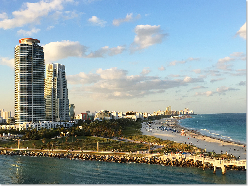 Die endlosen Strnde von Miami Beach vermitteln Urlaubs-Feeling gleich zu Beginn der Reise.
