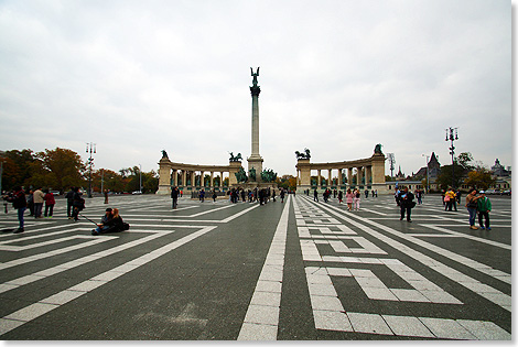 Auf dem Heldenplatz in Budapester Stadtteil Pest.